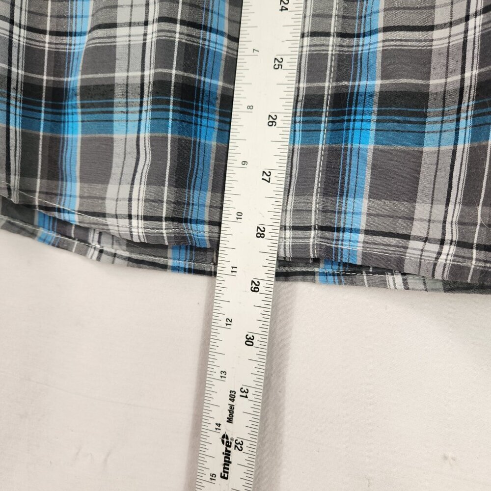 Kuhl Tapered Fit Button Up Shirt Men's Blue Plaid Short Sleeve Outdoor - Picture 4 of 9
